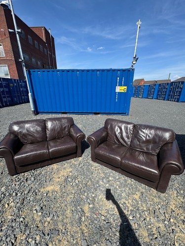 Dfs brown 2 seater - 2, leather