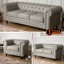 Chesterfield Sofa Suite Grey