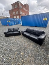 Black Leather 3 + 2 Seater