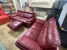 Dark Red Leather Sofas 3