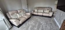 Cream Leather Sofa Set