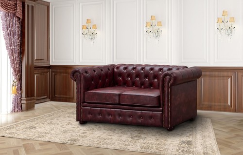 Chesterfield red faux - ox,