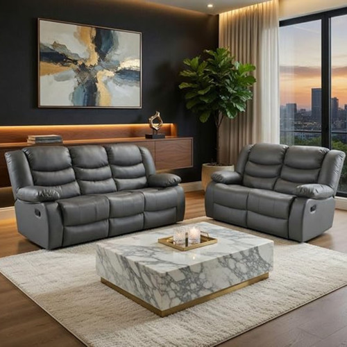 Roma recliner grey sofa - recliner,